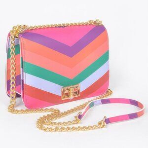 Multi Color Flap Chain Shoulder Bag